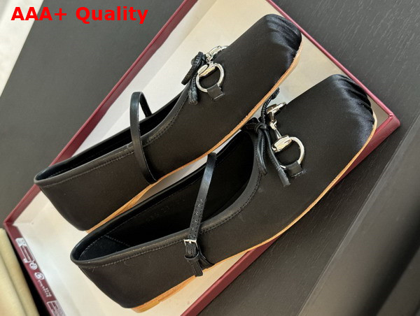 Gucci Womens Gucci Horsebit Ballet Flat in Black Stain 814321 Replica