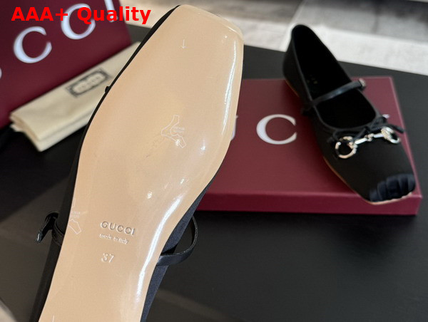 Gucci Womens Gucci Horsebit Ballet Flat in Black Stain 814321 Replica