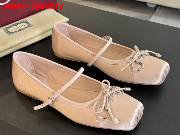 Gucci Womens Gucci Horsebit Ballet Flat in Dust Rose Stain 814321 Replica