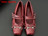 Gucci Womens Gucci Horsebit Ballet Flat in Gucci Rosso Ancora Red Leather 821219 Replica