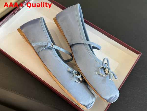Gucci Womens Gucci Horsebit Ballet Flat in Light Blue Stain 814321 Replica