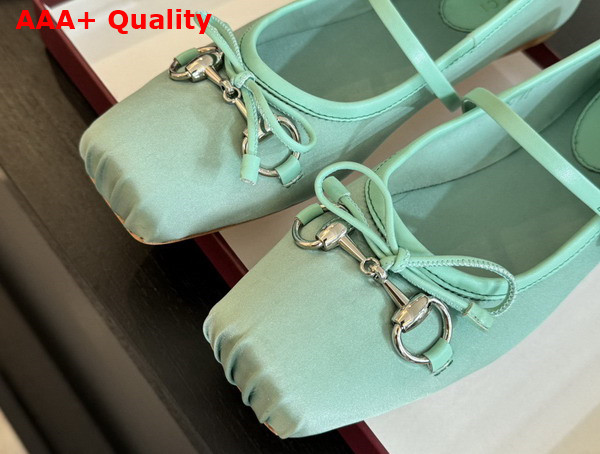 Gucci Womens Gucci Horsebit Ballet Flat in Turquoise Stain 814321 Replica