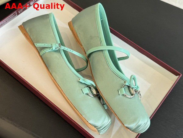 Gucci Womens Gucci Horsebit Ballet Flat in Turquoise Stain 814321 Replica