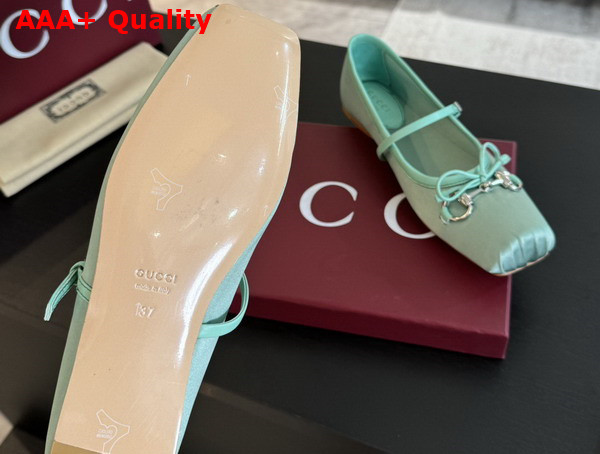 Gucci Womens Gucci Horsebit Ballet Flat in Turquoise Stain 814321 Replica
