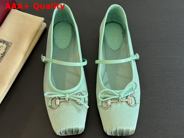 Gucci Womens Gucci Horsebit Ballet Flat in Turquoise Stain 814321 Replica