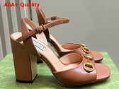 Gucci Womens Horsebit Sandal in Brown Leather 771600 Replica