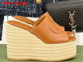 Gucci Womens Interlocking G Sandal in Brown Leather 817212 Replica