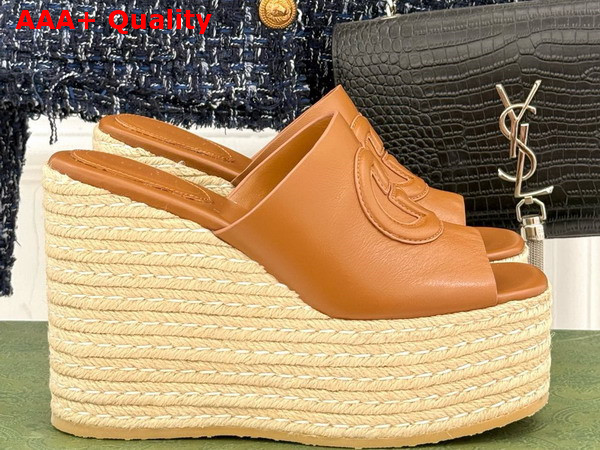 Gucci Womens Interlocking G Sandal in Brown Leather 817212 Replica