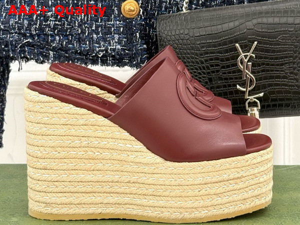 Gucci Womens Interlocking G Sandal in Rosso Ancora Red Leather 817212 Replica