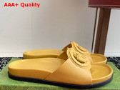 Gucci Womens Interlocking G Slide Sandal in Yellow Leather 816334 Replica
