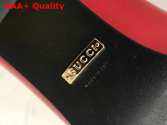 Gucci Womens Mid Heel Pump with Horsebit Red Leather 643886 Replica