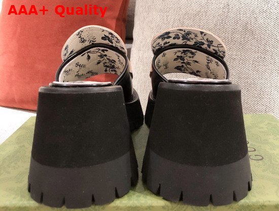Gucci Womens Mid Heel Slide Sandal with Horsebit Black Leather 645396 Replica