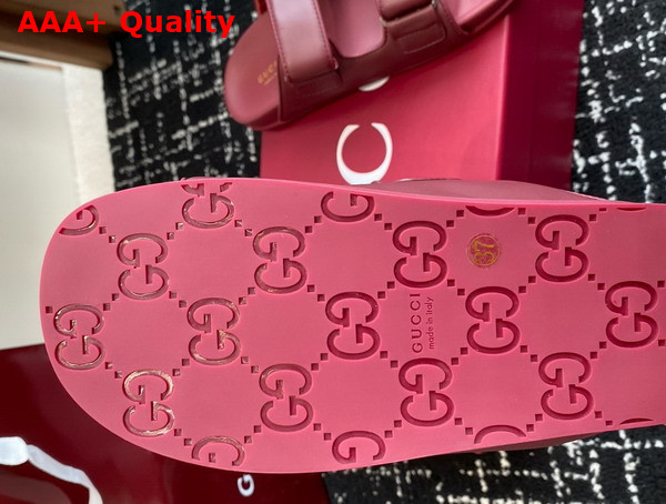 Gucci Womens Sandal with Crystals in Rosso Ancora Red Leather 816633 Replica