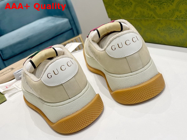 Gucci Womens Screener Sneaker in White GG Lame Canvas 750633 Replica