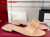 Gucci Womens Slide Sandal with Double G Light Pink Leather Replica
