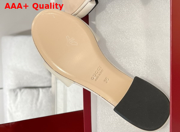 Gucci Womens Slide Sandal with Double G White Leather Replica