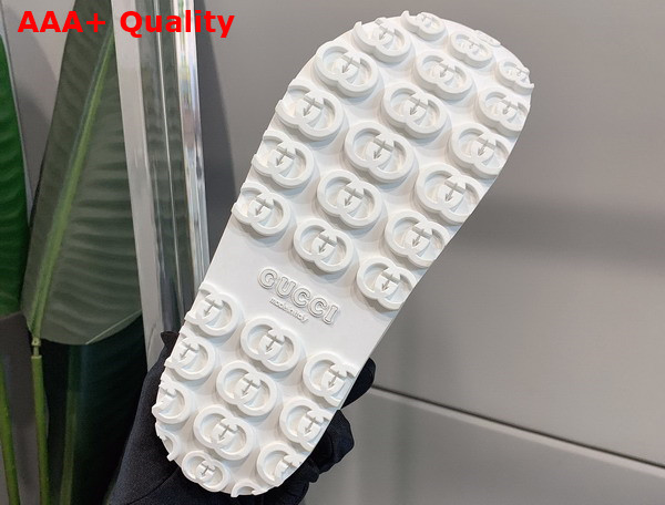 Gucci Womens Slide Sandal with Interlocking G White Rubber 692845 Replica