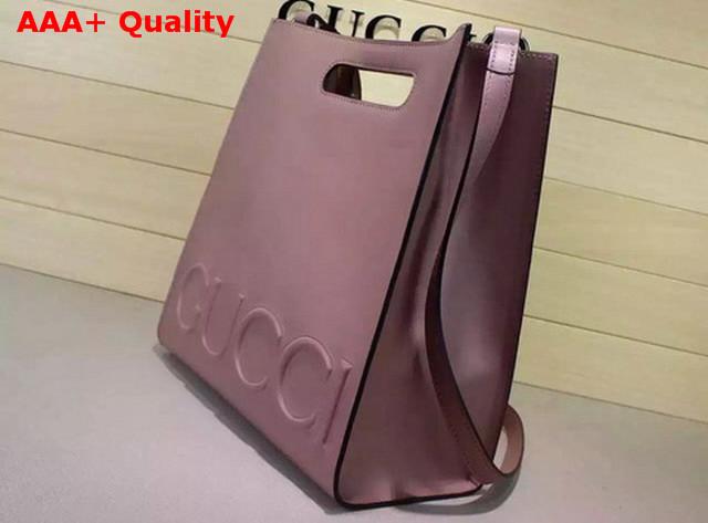 Gucci XL Leather Tote Hibiscus Pink Leather Replica