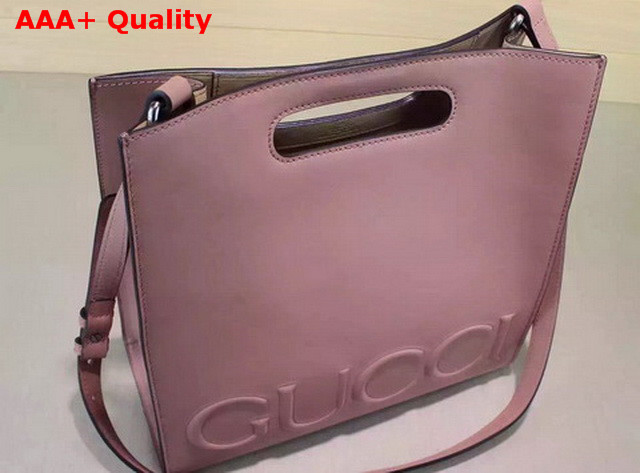 Gucci XL Leather Tote Hibiscus Pink Leather Replica