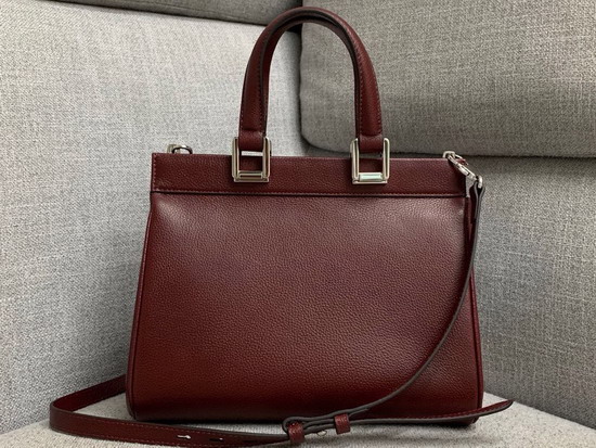 Gucci Zumi Grainy Leather Small Top Handle Bag in Burgundy 569712