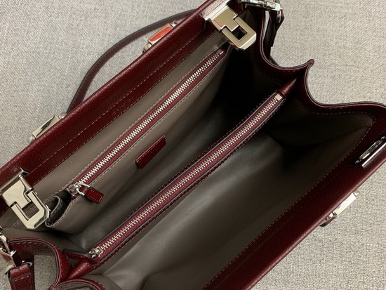 Gucci Zumi Grainy Leather Small Top Handle Bag in Burgundy 569712