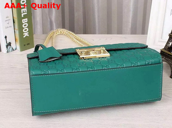 Padlock Gucci Signature Shoulder Bag In Turquoise Replica