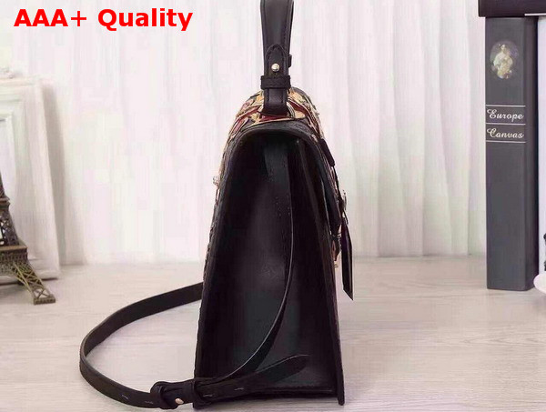 Sylvie Gucci Signature Bag Black Gucci Signature Leather Replica