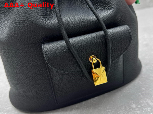 Loro Piana Extra Drawstring Backpack L27 in Black Calfskin Replica