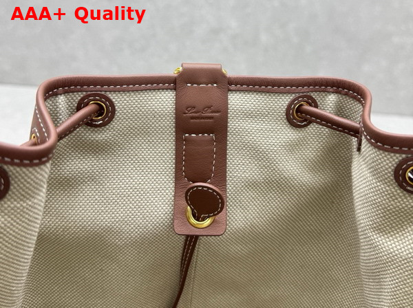 Loro Piana Extra Drawstring Backpack L27 in Cotton Linen Natural Caramel Sugar Sun Gold Replica