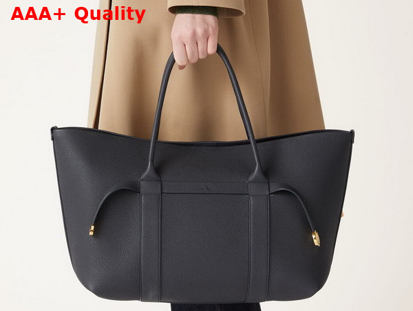 Loro Piana Large Ghiera Shopper Calfskin Blue Navy Sun Gold Replica