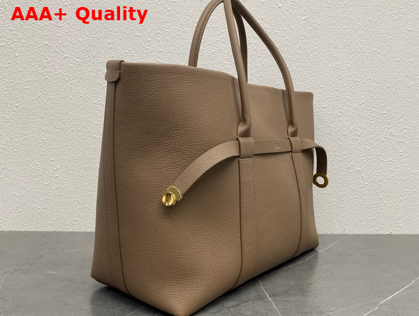 Loro Piana Large Ghiera Shopper Calfskin Fossil Sun Gold Replica