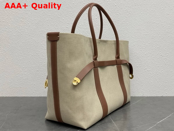 Loro Piana Large Ghiera Shopper Linen Cotton Natural Caramel Sugar Sun Gold Replica