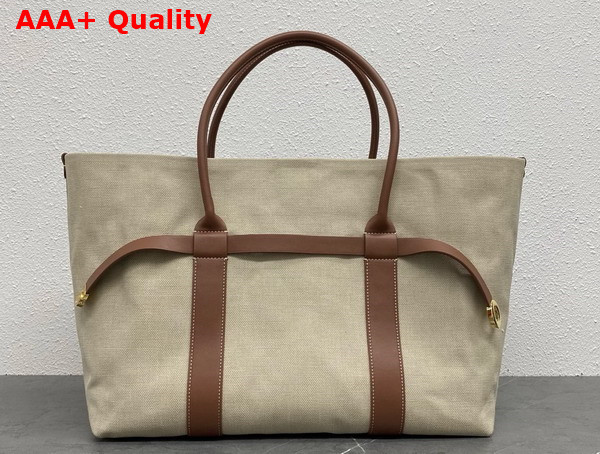 Loro Piana Large Ghiera Shopper Linen Cotton Natural Caramel Sugar Sun Gold Replica