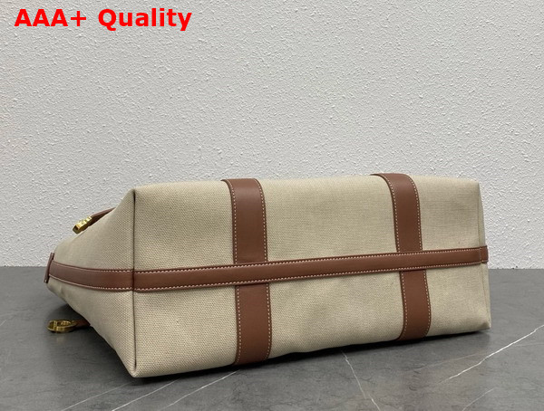 Loro Piana Large Ghiera Shopper Linen Cotton Natural Caramel Sugar Sun Gold Replica