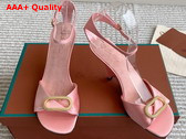 Loro Piana Olympia Heeled Sandal in Pink Satin Replica