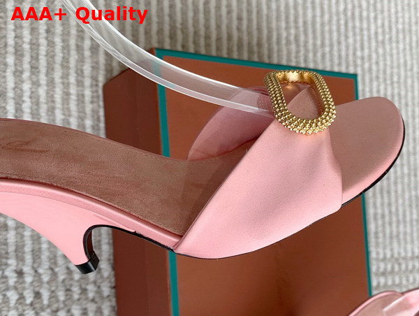Loro Piana Olympia Heeled Sandal in Pink Satin Replica