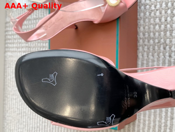 Loro Piana Olympia Heeled Sandal in Pink Satin Replica
