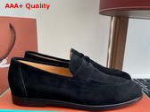 Loro Piana Sergio Loafer in Black Suede Leather Replica