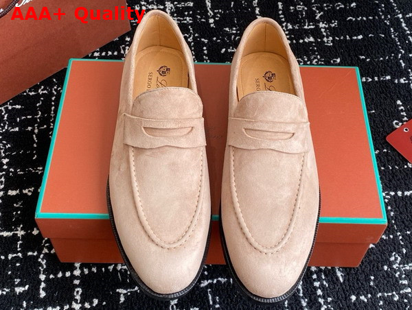 Loro Piana Sergio Loafer in Rose Canyon Suede Leather Replica