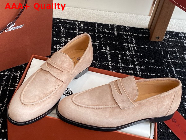 Loro Piana Sergio Loafer in Rose Canyon Suede Leather Replica