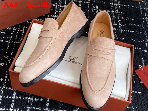Loro Piana Sergio Loafer in Rose Canyon Suede Leather Replica
