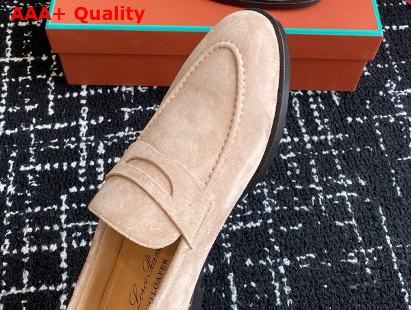 Loro Piana Sergio Loafer in Rose Canyon Suede Leather Replica