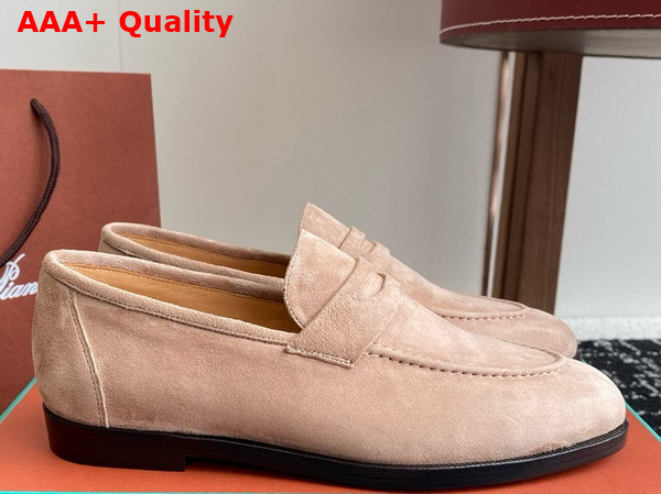Loro Piana Sergio Loafer in Rose Canyon Suede Leather Replica