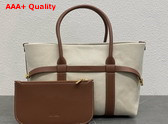 Loro Piana Small Ghiera Shopper Cotton Linen Natural Caramel Sugar Sun Gold Replica