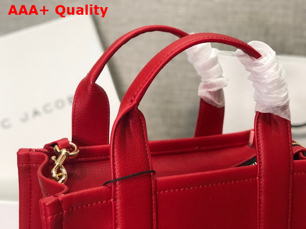 Marc Jacobs Leather Mini Tote Bag in True Red Replica