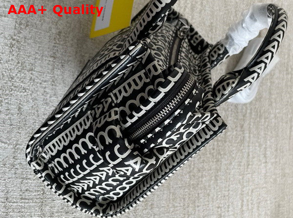 Marc Jacobs Monogram Leather Micro Tote Black and White Replica