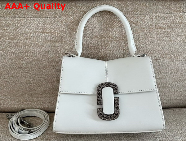 Marc Jacobs The St Marc Top Handle Bag in White Smooth Leather Replica