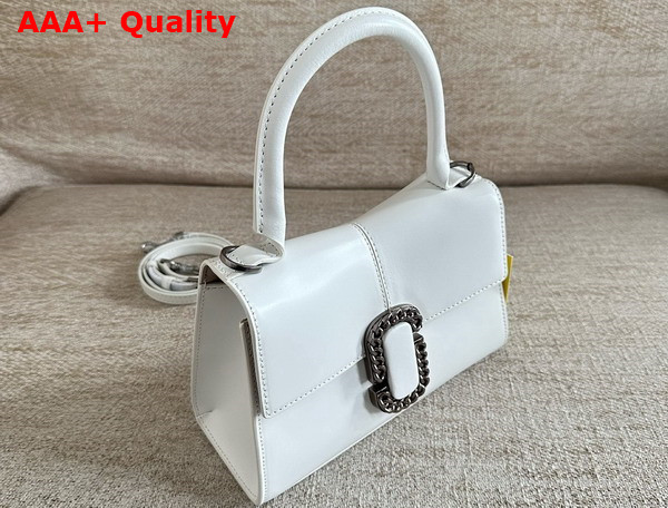 Marc Jacobs The St Marc Top Handle Bag in White Smooth Leather Replica