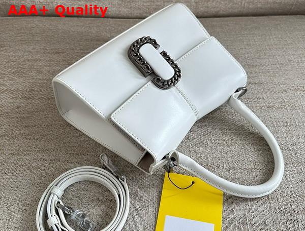 Marc Jacobs The St Marc Top Handle Bag in White Smooth Leather Replica