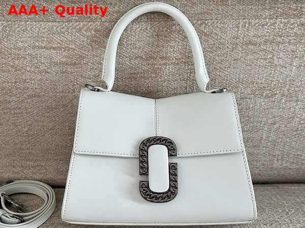 Marc Jacobs The St Marc Top Handle Bag in White Smooth Leather Replica